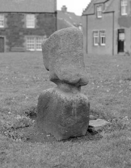 View of the Bull Stone, standing on the Town Green, Leslie.