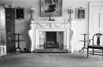 Interior.
View of carved marble fireplace.