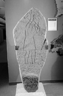 View of the Rhynie Man Pictish symbol stone.