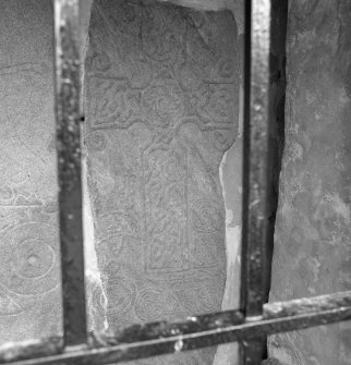 View of Pictish cross slab no.2, St Fergus Church, Dyce.