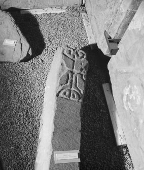 View of face of cross slab from Grumbeg, now in Straithnauer Museum.