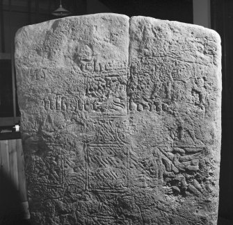 Detail of top of the reverse of the Ulbster Stone Pictish cross slab in Thurso Museum.
