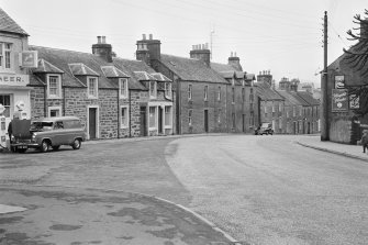 General view of houses on the west side of Willoughby Street, Muthill.