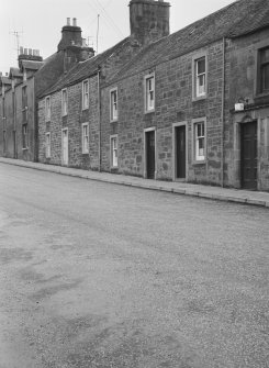 General view of buildings on the west side of Willoughby Street, Muthill, including Masonic lodge, Leny and Ruaig.