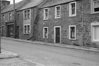 View of buildings on the east side of Willoughby Street, Muthill, including Drummond Cottage.