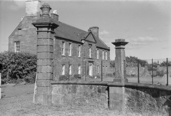 View of W gates and Letham House from W.