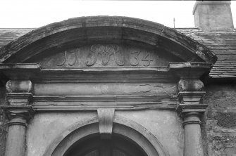 Detail of dated arched pendiment.
Insc:'1734'