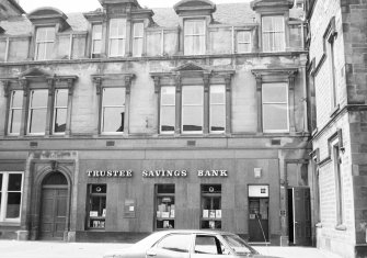 View of main entrance to Trustee Savings Bank.