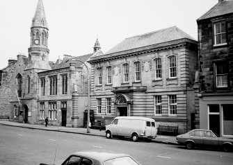 General view of Public Library, Post Office and Town Hall, High Street, Burntisland
