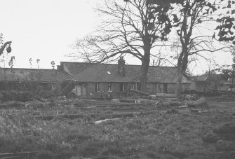 Shed at rear of walled garden