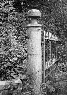 Detail of gatepost and gate.