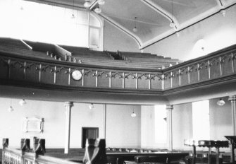 Interior.
View of preaching hall from dais to gallery.