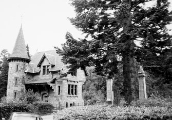 View of gatehouse, gate and gatepiers