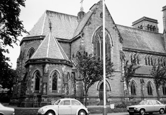 Exterior view from south east of apse and east transept