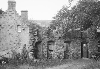 Gable of house and old farmhouse