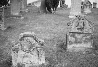 General view of eighteenth century headstones.