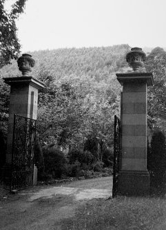 General view of entrance gatepiers.