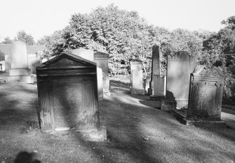 View of 18th century gravestones.