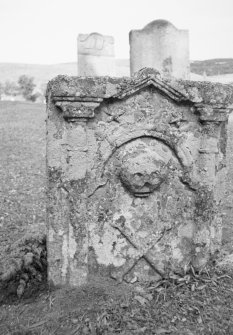 Detail showing headstone.