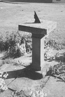 General view of sundial on W lawn.