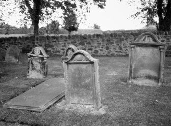 View of gravestones.