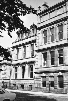 View of part of the front of the building seen from the South East.