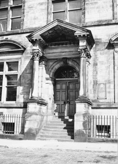 View of the pedimented entrance seen from the South.