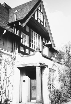 View of entrance to East and West Muirend House from South East.