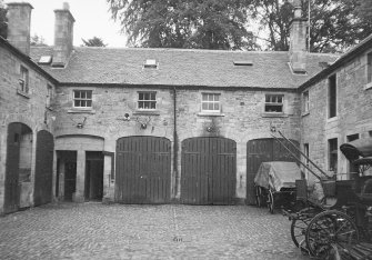 View of courtyard from W.