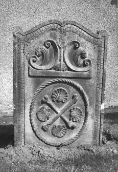 View of gravestone.