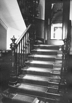 Glasgow, 8 Crown Gardens, interior.
Detail of staircase.
