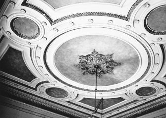 Glasgow, 6 Rowan Road, Craigie Hall, interior.
Detail of ceiling in library.