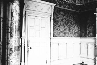 Glasgow, 6 Rowan Road, Craigie Hall, interior.
View of door and panelling in drawing room.