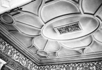 Glasgow, 6 Rowan Road, Craigie Hall, interior.
View of alcove ceiling in drawing room.