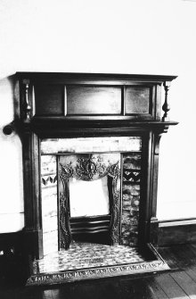 Glasgow, 6 Rowan Road, Craigie Hall, interior.
View of fireplace in sitting room.