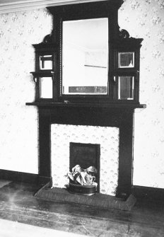 Glasgow, 6 Rowan Road, Craigie Hall, interior.
View of fireplace in sevice wing office.