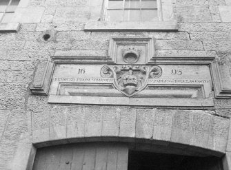 Detail of plaque above door dated 1693.