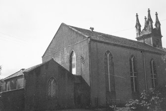 View of north elevation and east gable with vestry block