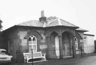 View of main elevation of lodge.