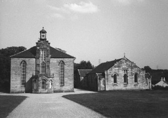General view of church and church hall from NW.