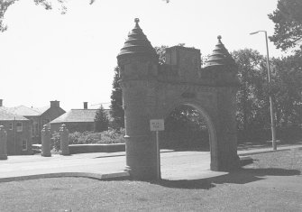 View from North of Arch with entrance to Armistead Centre in background.