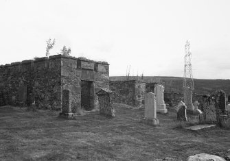 Foss and Tummel Parish Churchyard.
General view of burial ground and tomb enclosure.