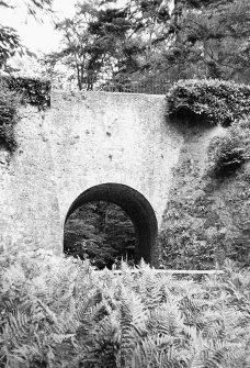 Fingask Castle, Craig Burn Bridge.
General view of archway.