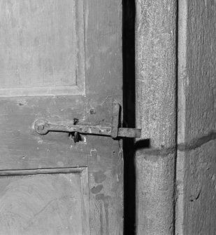 Gardyne Castle. Interior.
Detail of door latch.