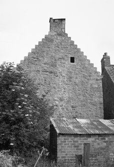 South View to Old Post Office, view of crow-stepped gable.