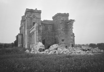 View of Rossie Castle from E, showing E wing partly demolished.