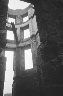 Interior view of Rossie Castle showing the remains of bay at rear.
