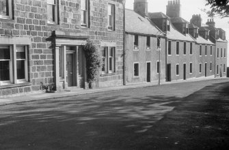 General view of fronts of 1-5 George Street, Banff.
