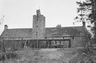 View of N range of farmbuildings, Aboyne Castle, from N.