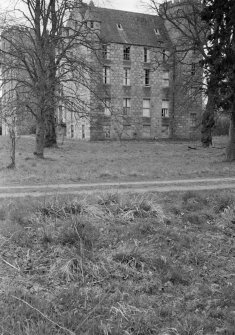View of Aboyne Castle in derelict state.